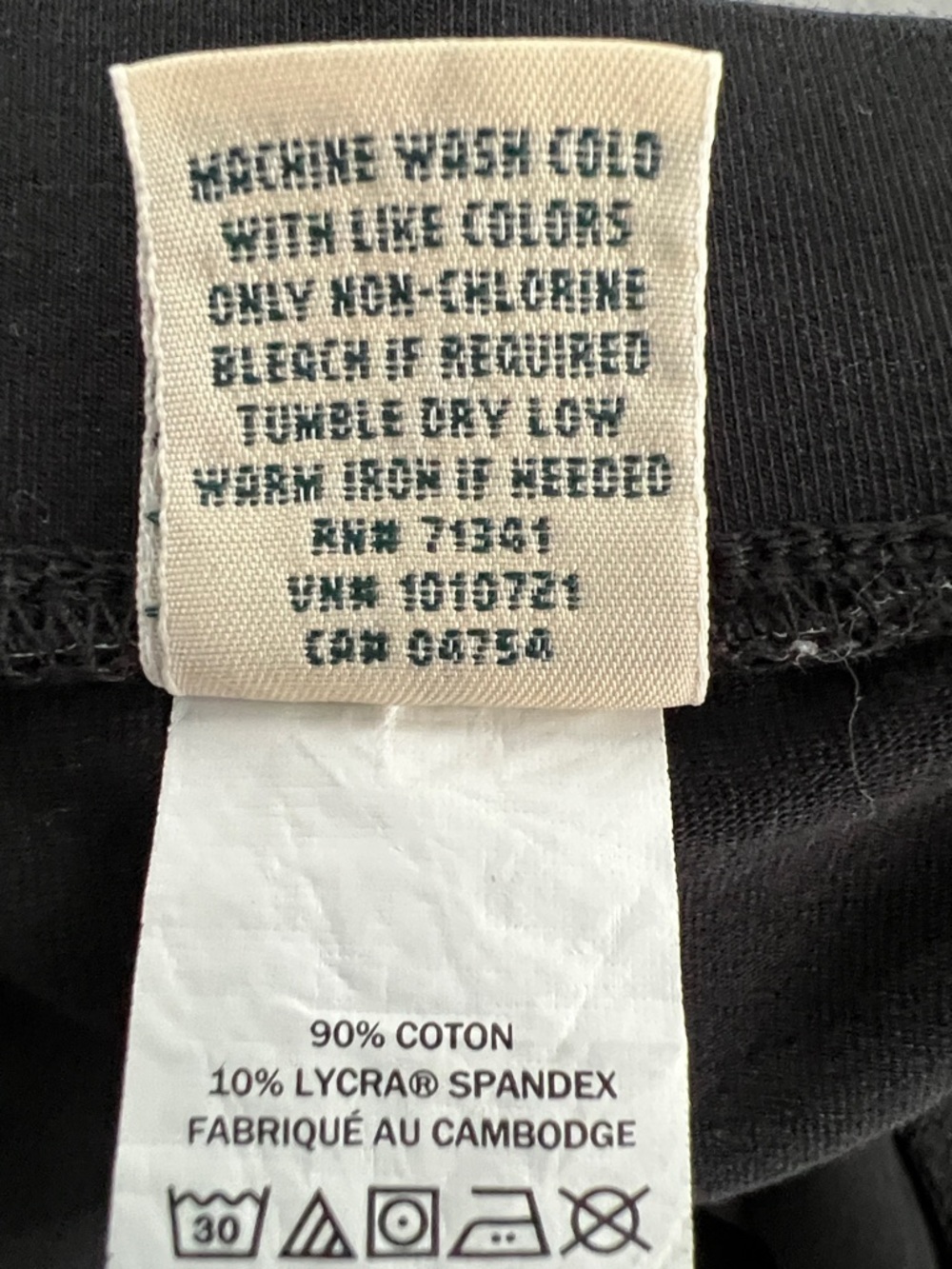 L.L. Bean | Black 90% Cotton 10% Spandex Leggings Activewear #515701 Size LP - Picture 10 of 13